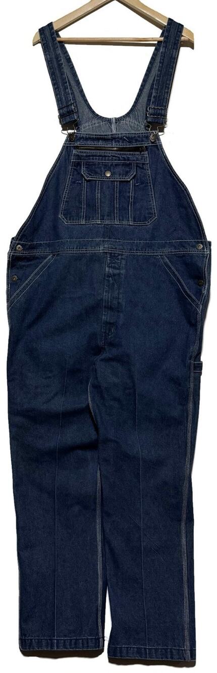 Real Work Wear Mens Denim Bib Overalls Blue 44W 32L Heavy Duty Farm Work